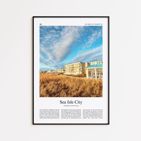 Sea Isle City Color Print Real Photo Poster Travel Gift New Jersey United States Usa Wall Art
