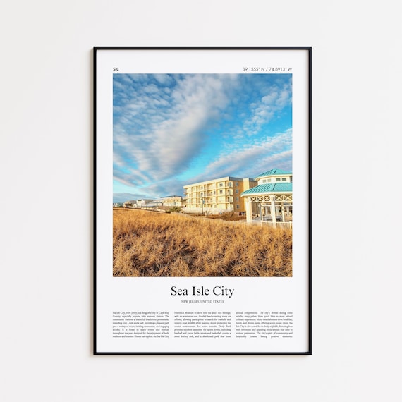 Sea Isle City New Jersey Beach Dunes Gazebo Shore Summer Travel Poster