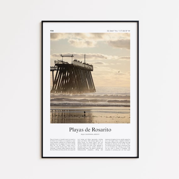 Playas De Rosarito Color Print Real Photo Poster Travel Gift Baja Mexico