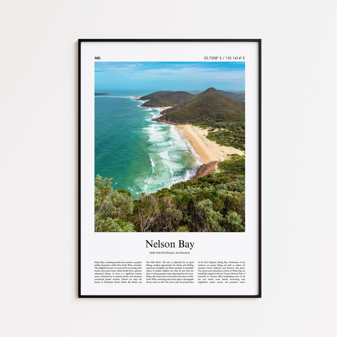 Nelson Bay New South Wales Turquoise Surf and Sandy Beach Poster