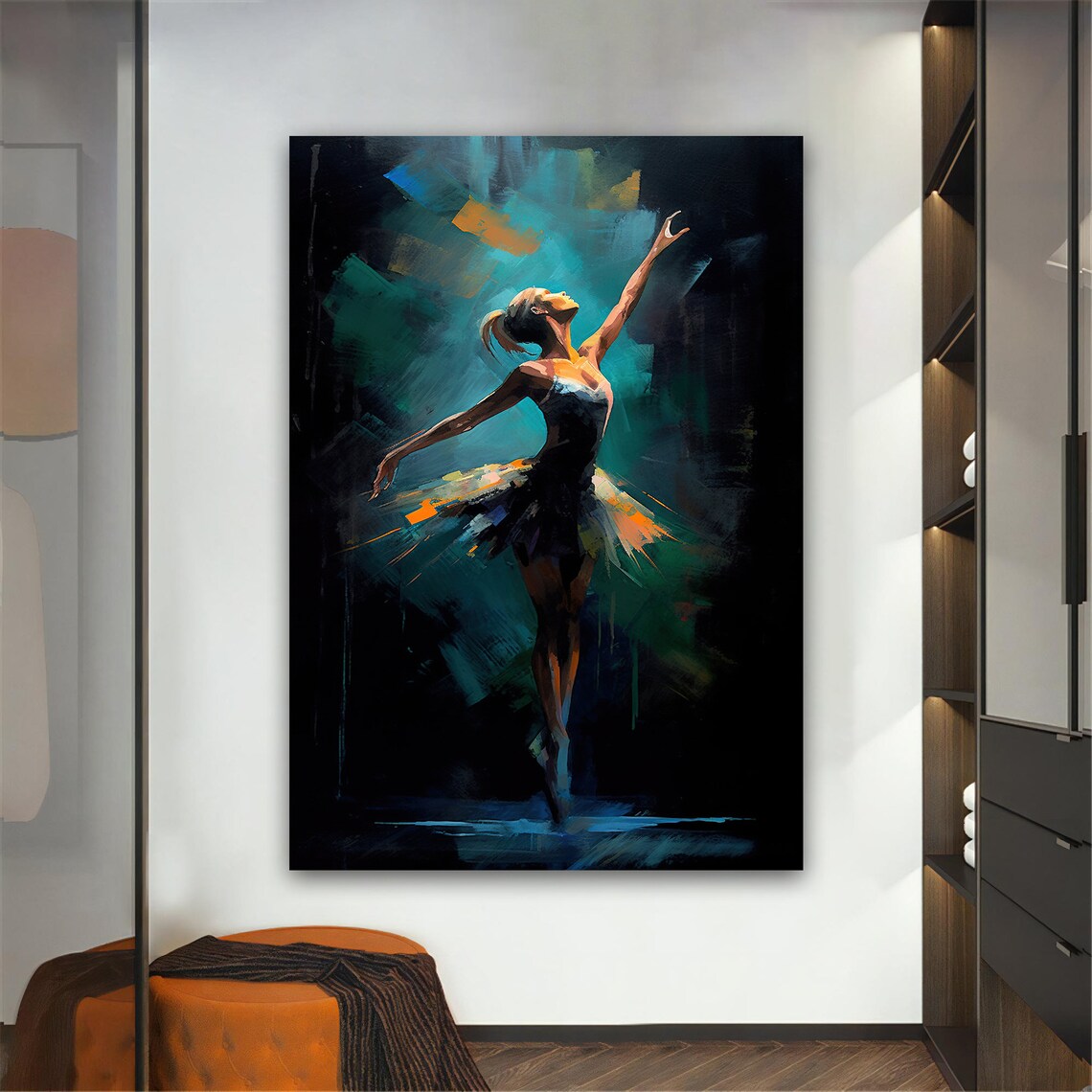 Abstract Ballerina Ballet Art Print, Modern Dance
