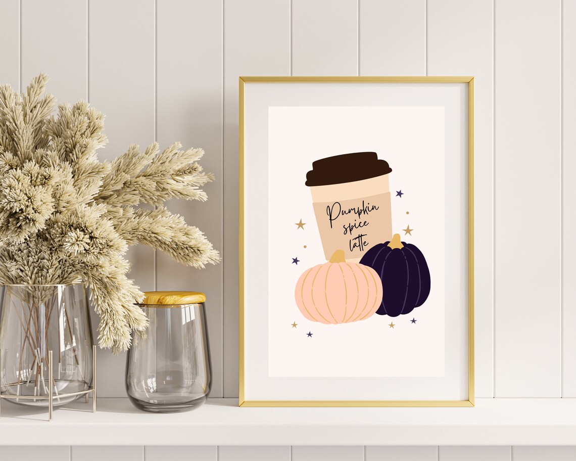 Pumpkin Spice Latte Fall Poster, Kitchen Wall Decor - Image 3