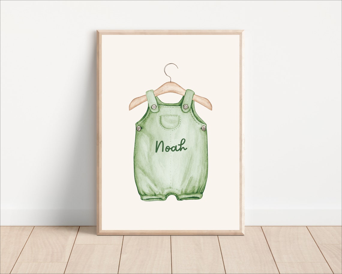Boho Custom Baby Boy Name Sign, Nursery Art Print