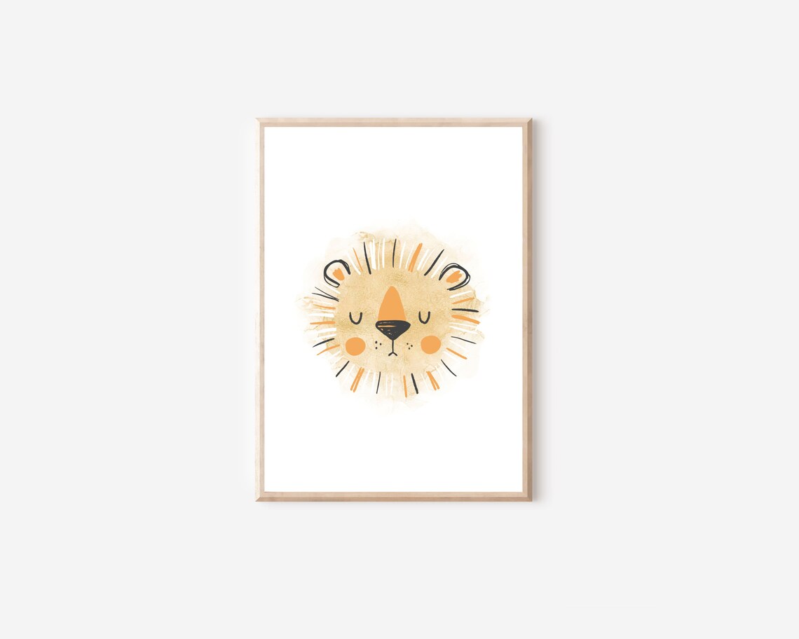 Boho Nursery Safari Lion Art Print, Minimalist Decor - Image 4