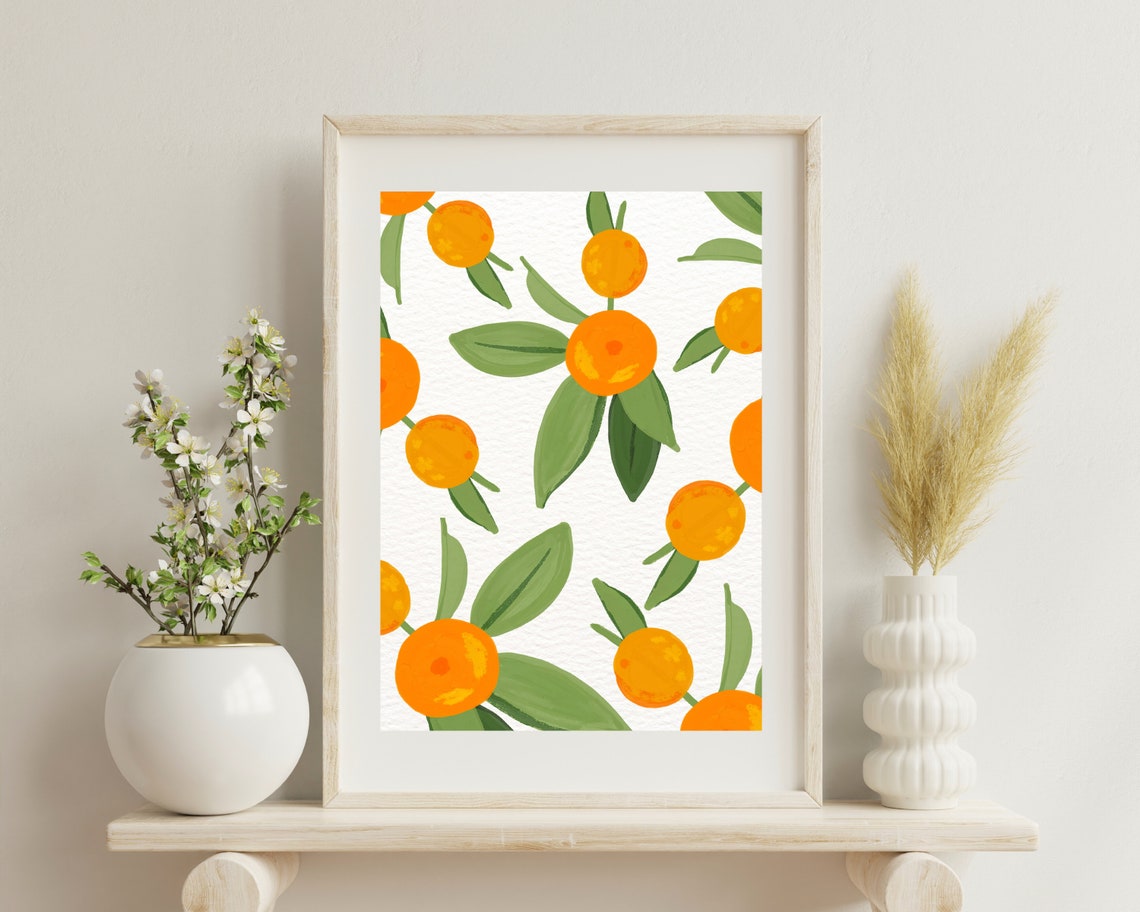 Watercolor Orange Citrus Fruit Art Print, Botanical - Image 2