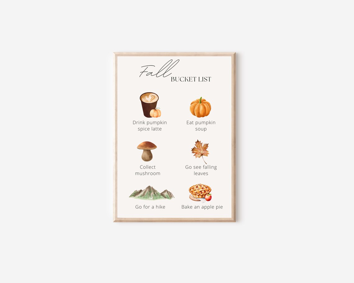 Boho Fall Pumpkin Spice Latte and Leaves Art Print - Image 4