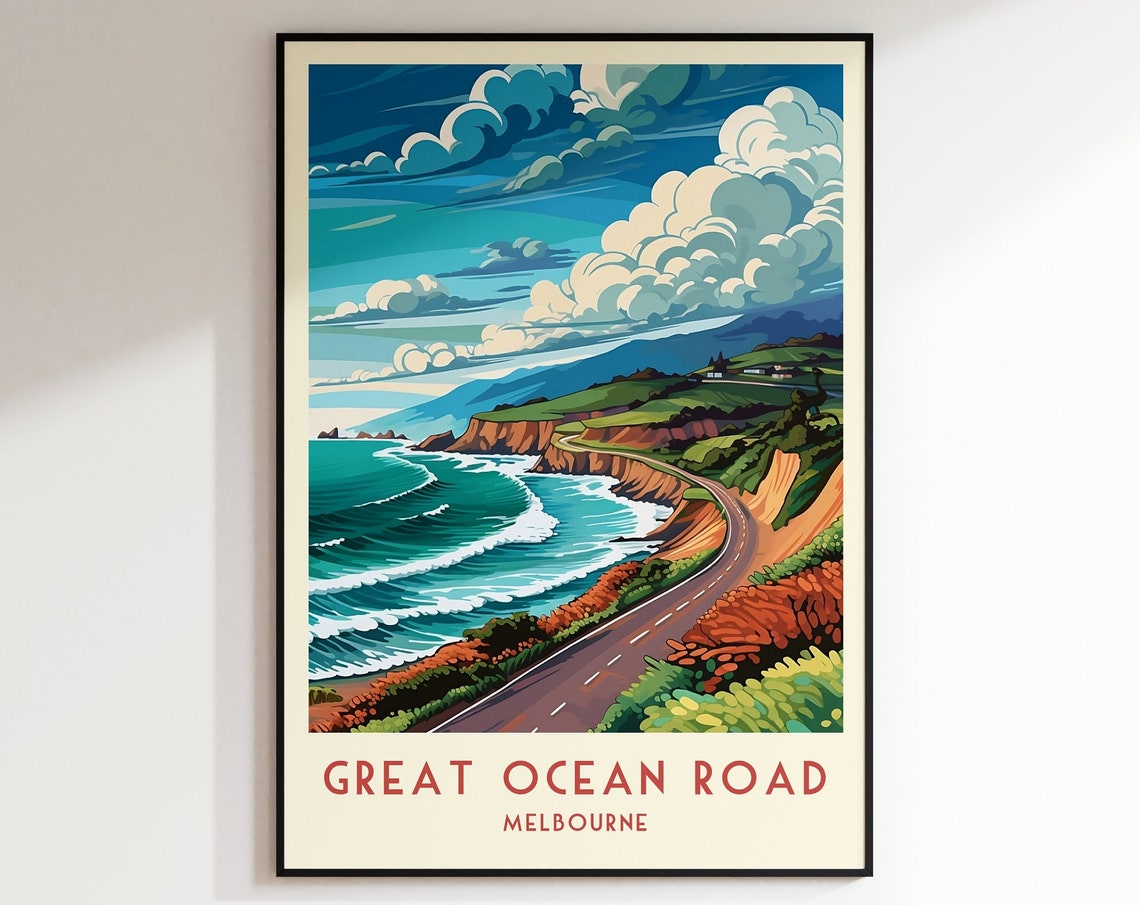 Great Ocean Road Melbourne Winding Coastal Drive Travel Poster
