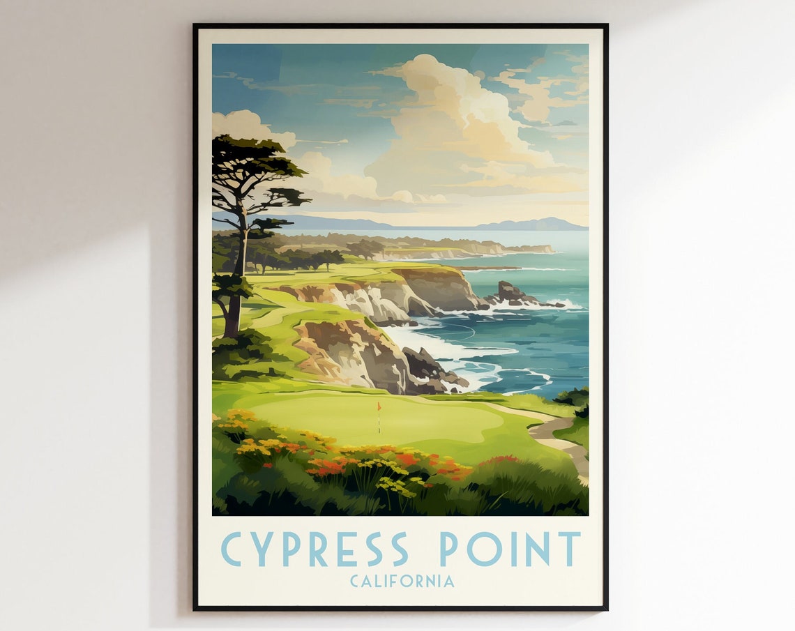 Cypress Point California Cliffside Green Lone Cypress Tree Poster