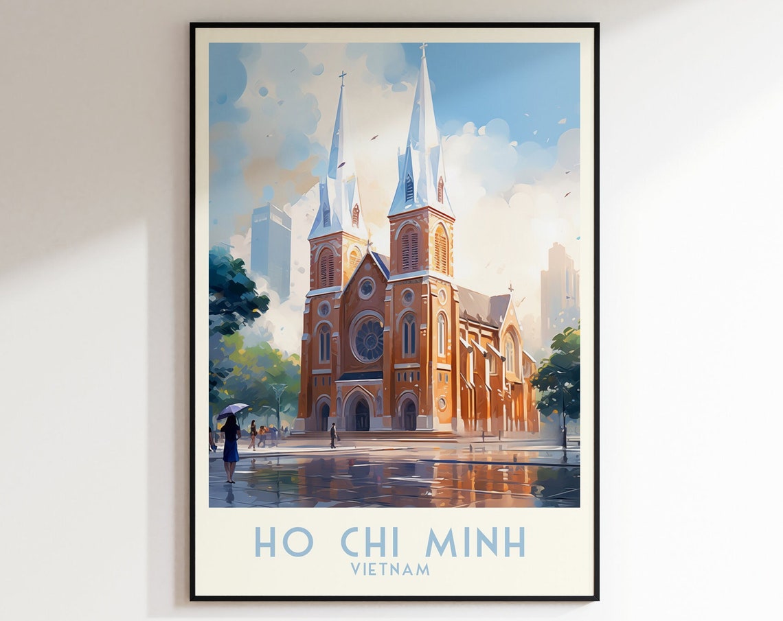 Ho Chi Minh City Vietnam Historic Twin Spired Cathedral Poster