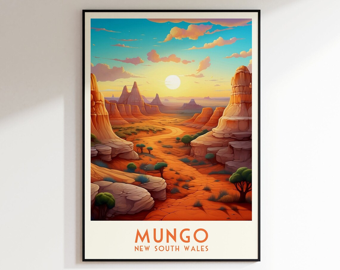 Mungo New South Wales Outback Red Desert Canyon Sunset Poster