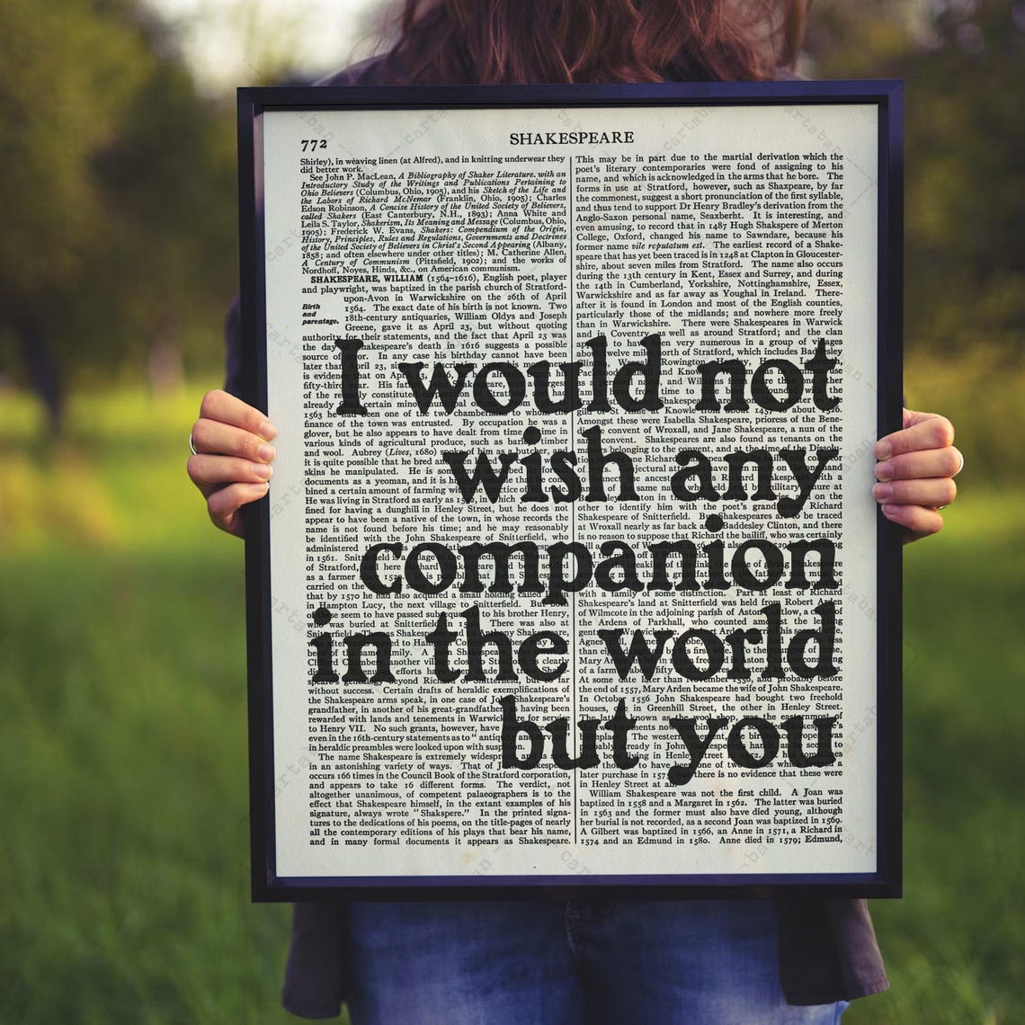 Shakespeare I Would Not Wish Any Companion Tempest Dictionary Poster - Image 3