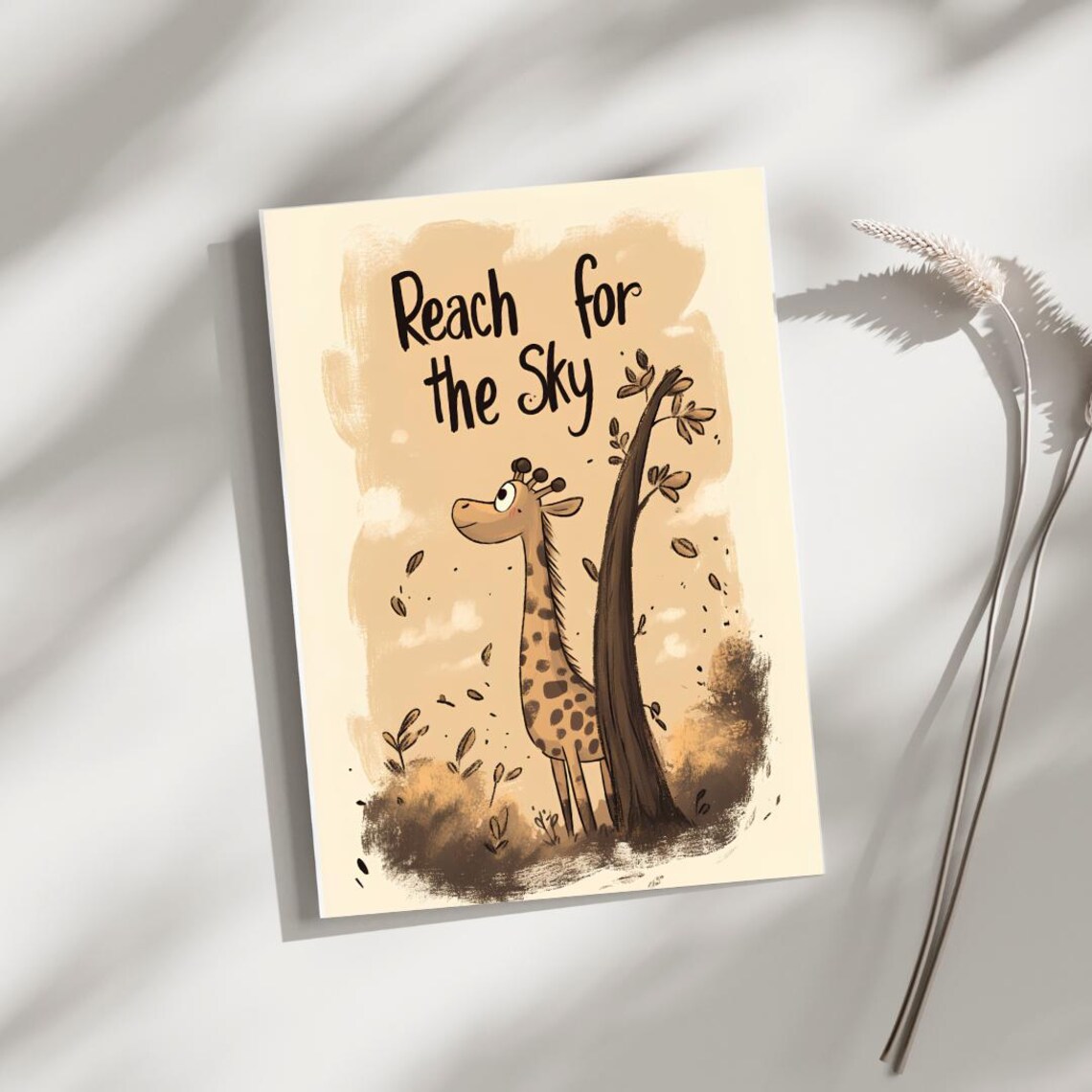 Giraffe Motivational Quote, Inspirational Wildlife Art Print