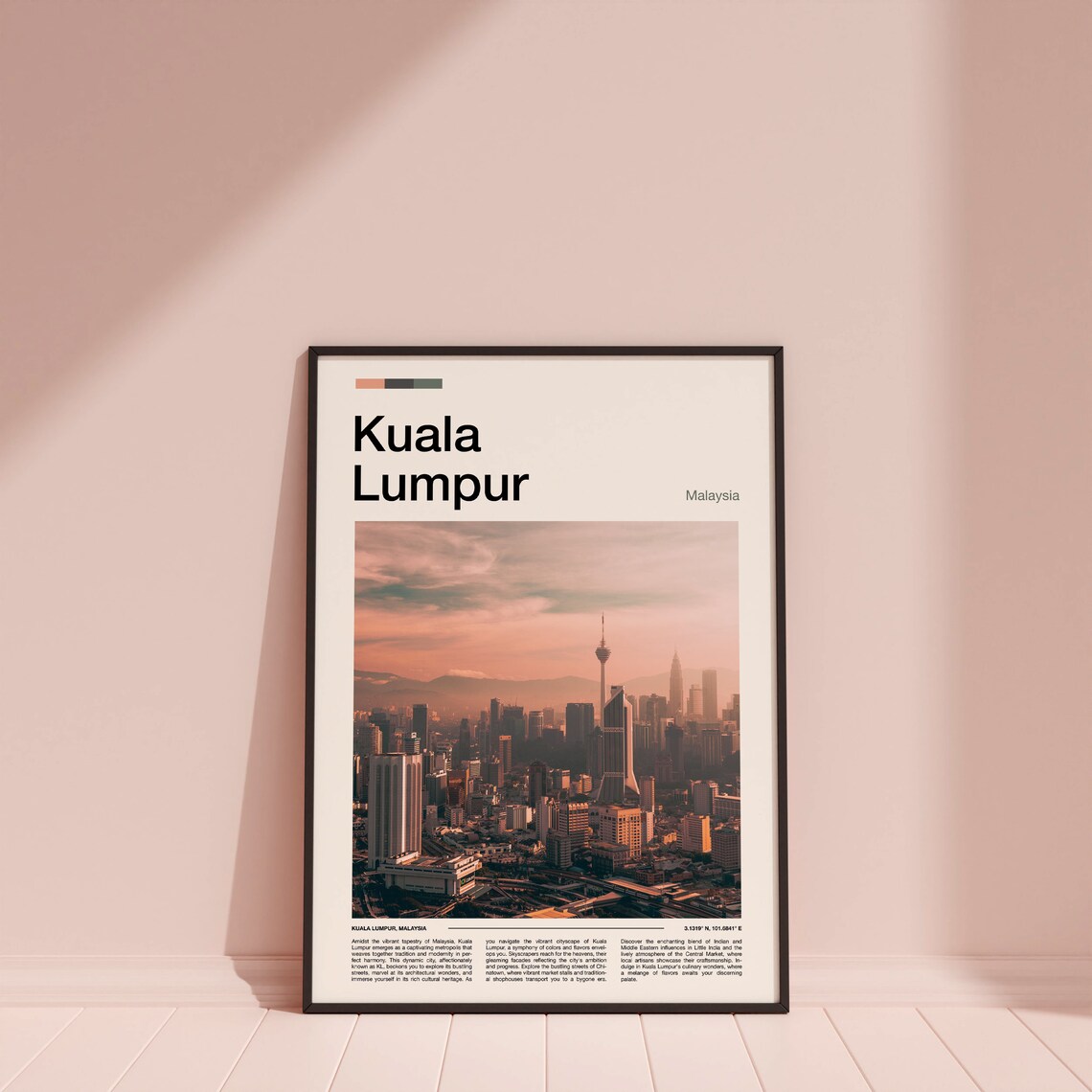 Kuala Lumpur Malaysia Skyline KL Tower Sunset Cityscape Poster - Image 4