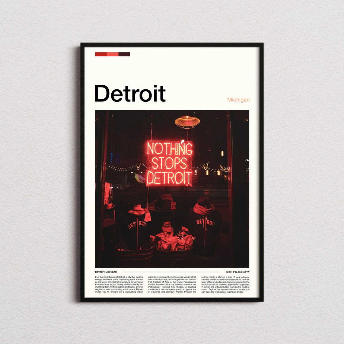 Detroit Print Detroit Poster Detroit Wall Art Detroit Art Print Detroit Photo