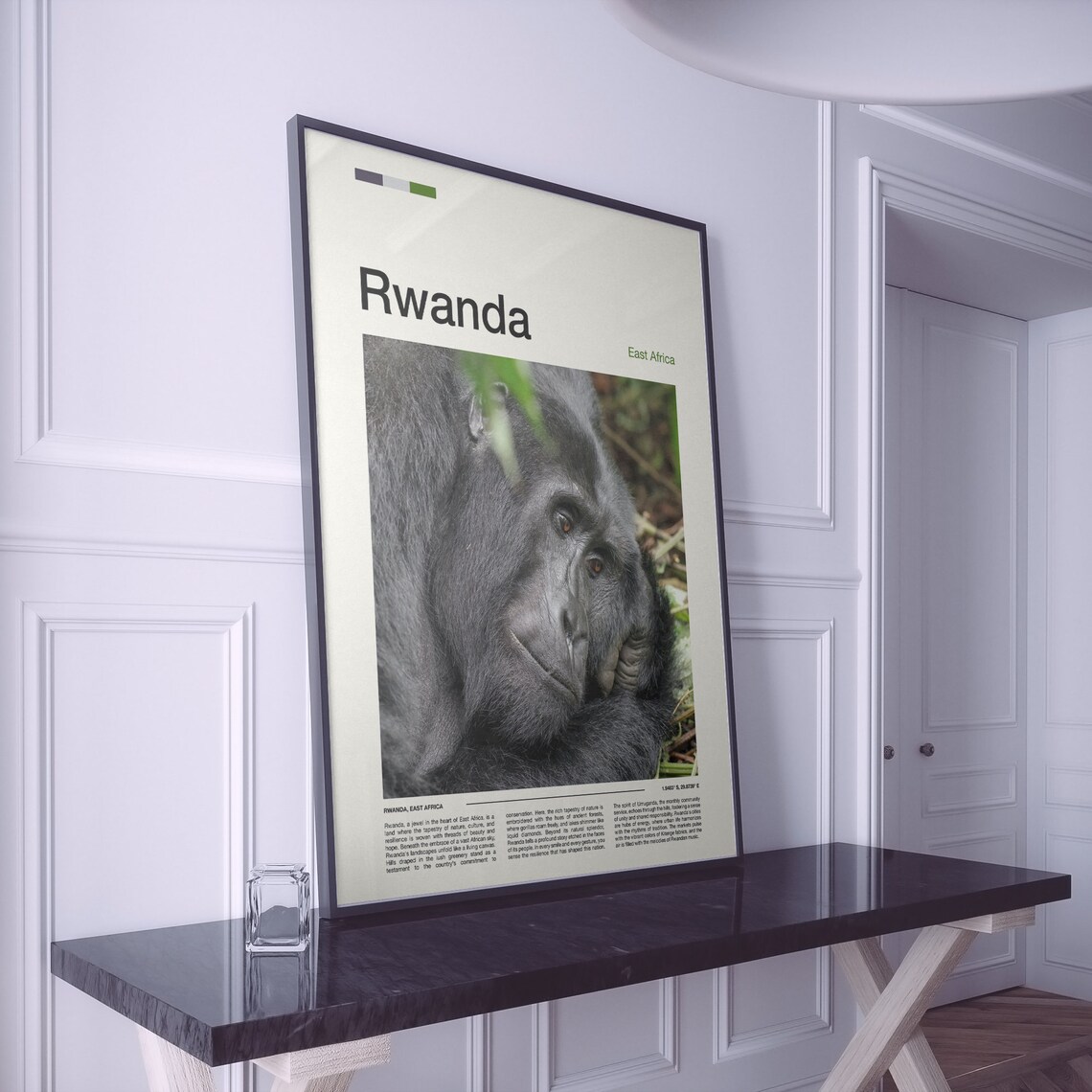 Rwanda Mountain Gorilla Close Up Portrait Wildlife Photography Poster - Image 2