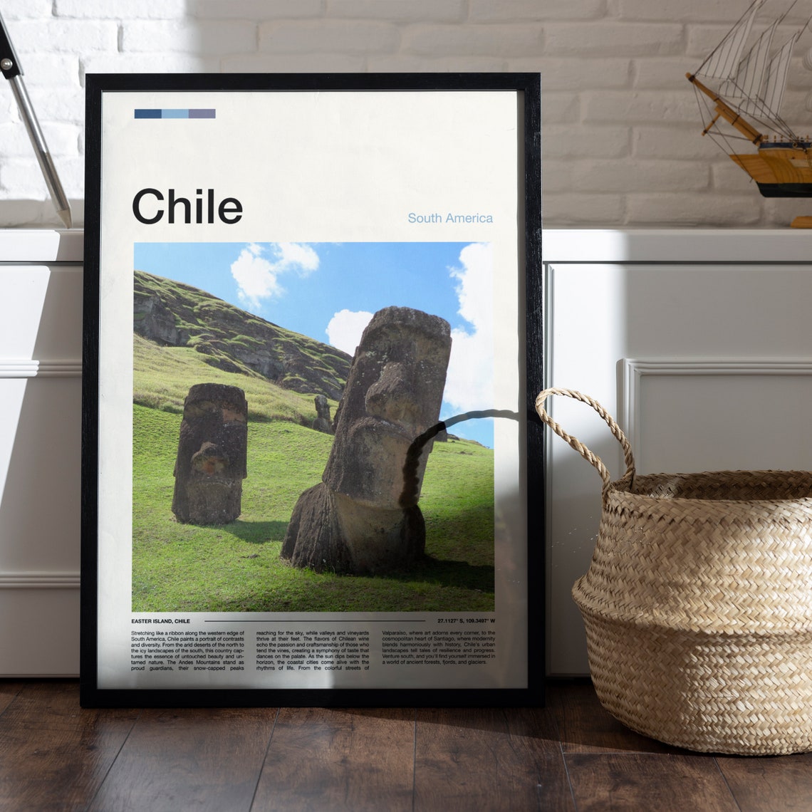 Easter Island Chile Moai Statues Rapa Nui Ancient Travel Poster - Image 4