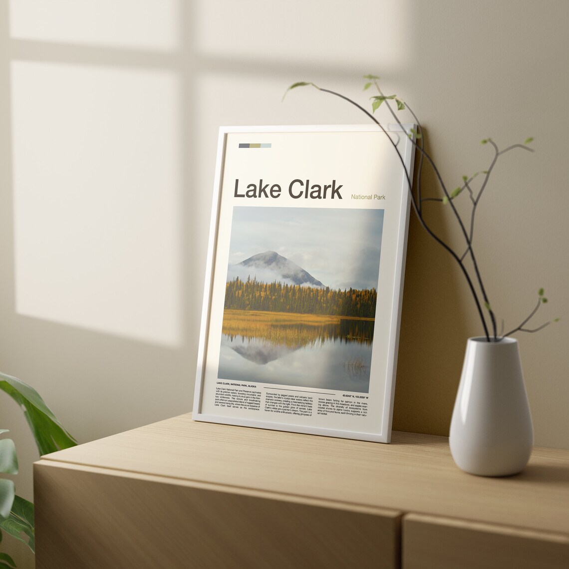 Lake Clark Alaska National Park Mountain Reflection Photo Poster - Image 2