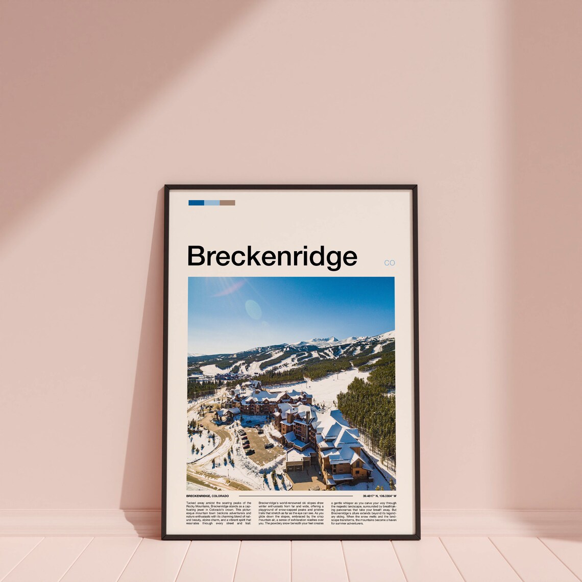 Breckenridge Colorado Charming Ski Resort Village Aerial Snow Poster - Image 4