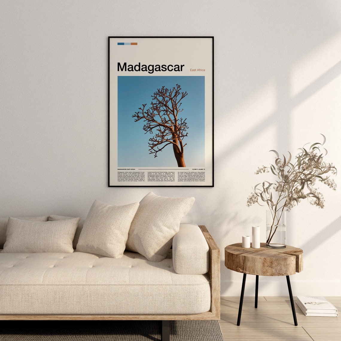 Madagascar Baobab Tree Branches Blue Sky Nature Photography Poster - Image 3