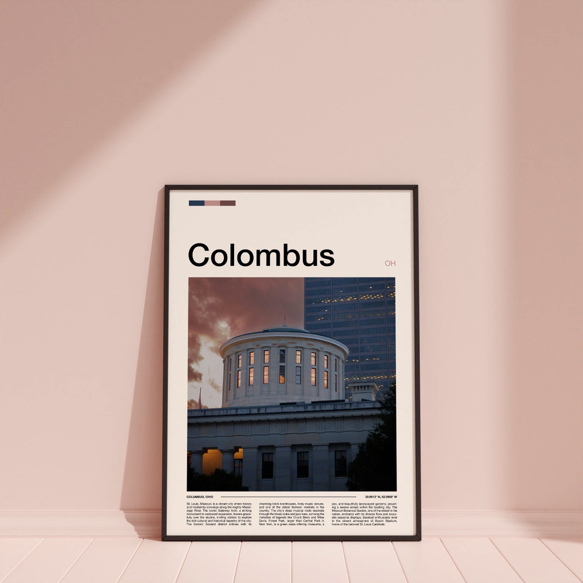 Columbus Ohio Statehouse Dome Capital City Architecture Poster - Image 5
