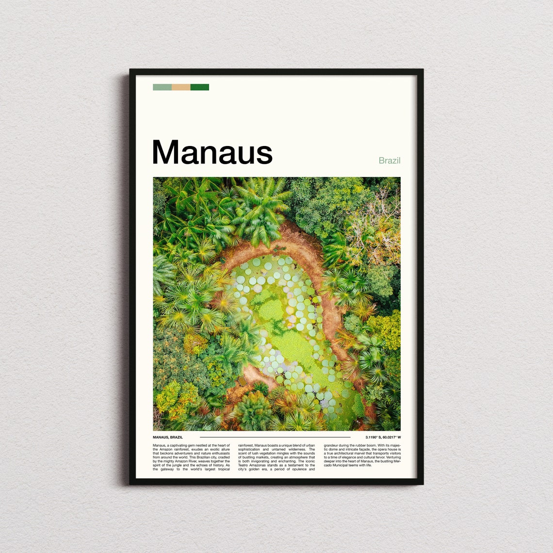 Manaus Print Brazil Poster Manaus Wall Art Manaus Art Print Manaus Photo Manaus Travel Gifts