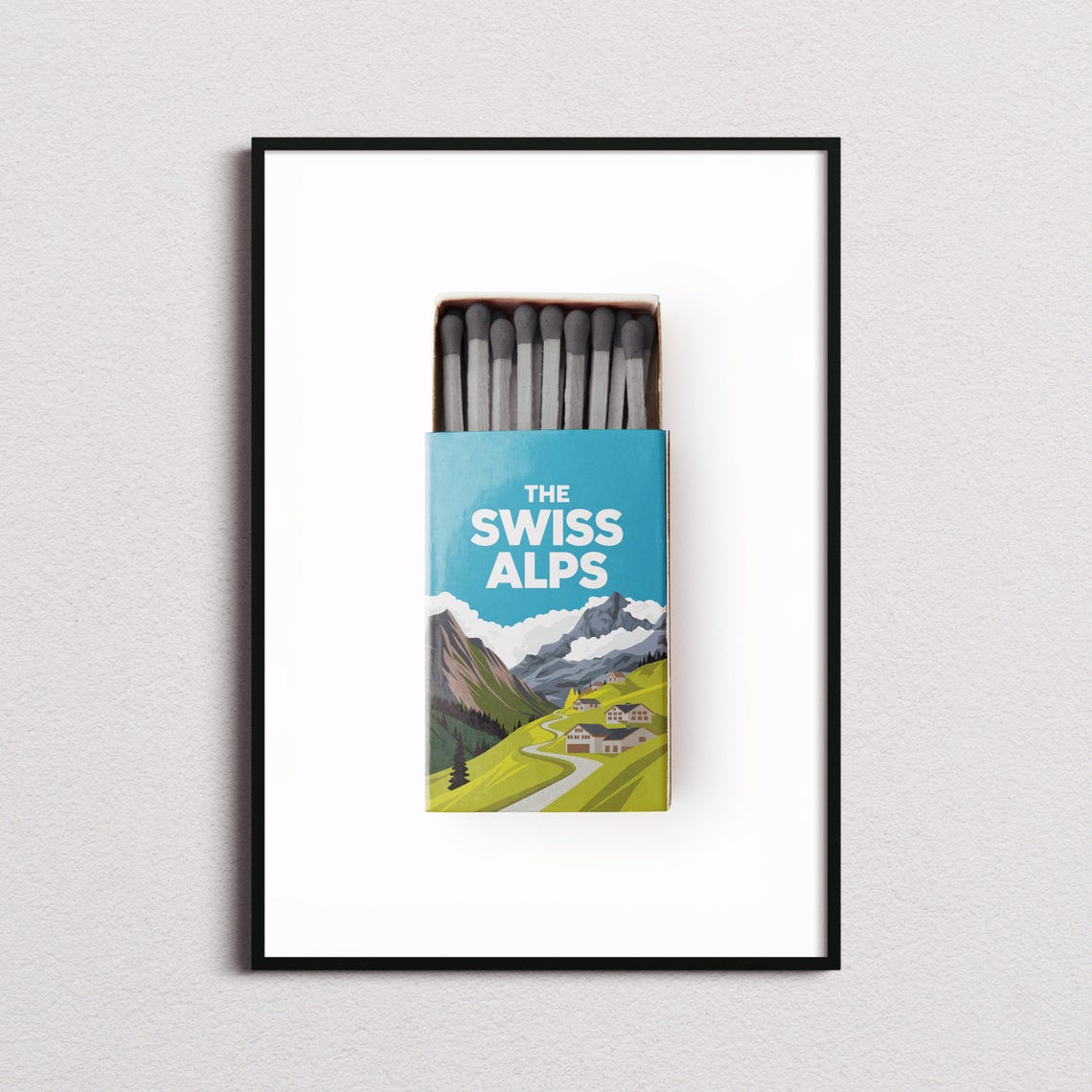 Swiss Alps Matchbox Print Swiss Alps Print Swiss Alps Poster Swiss Alps Wall Art Swiss Alps Art Print Swiss Alps Gifts