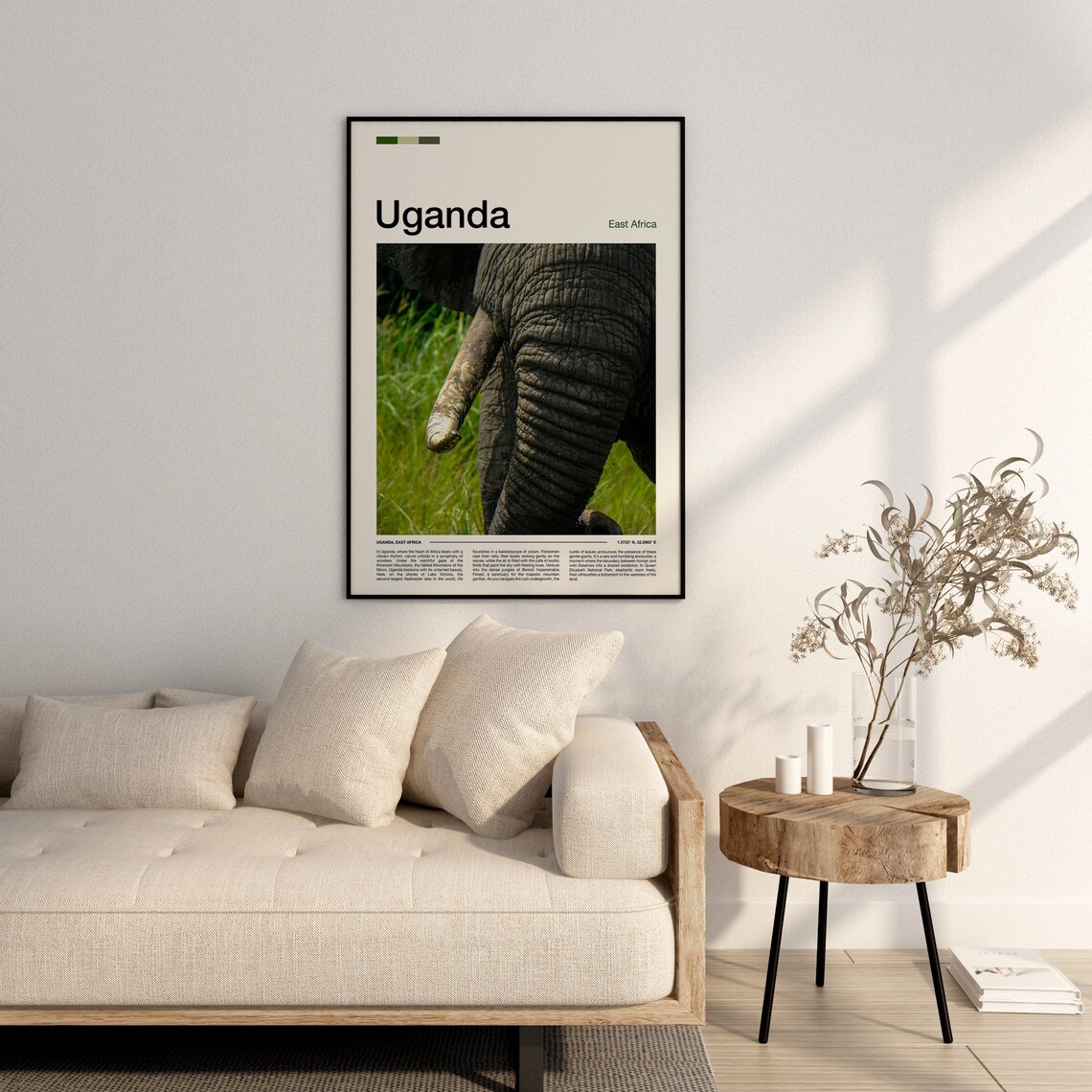 Uganda East Africa Elephant Skin Close Up Wildlife Safari Poster - Image 3