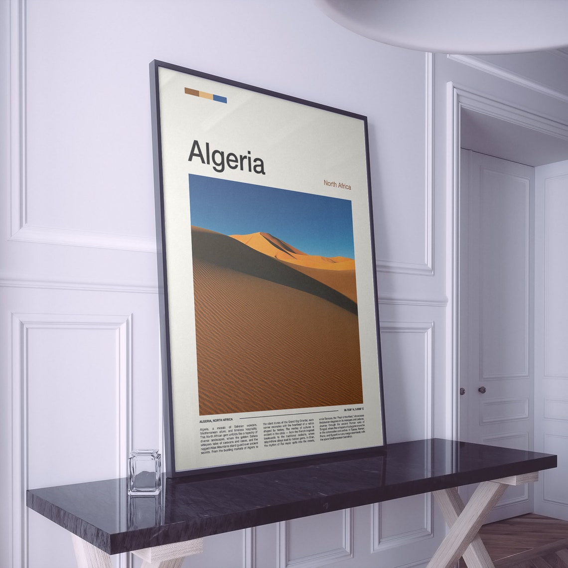 Algeria Sahara Desert Golden Sand Dunes Landscape Photography Poster - Image 2