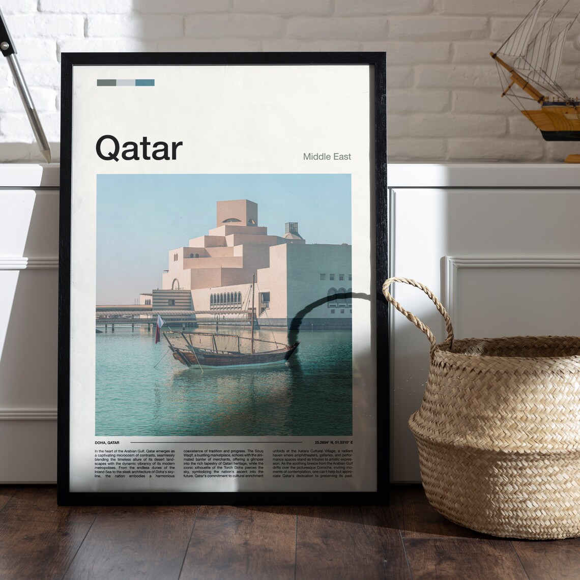 Qatar Middle East Islamic Art Museum Dhow Boat Harbor Poster - Image 5