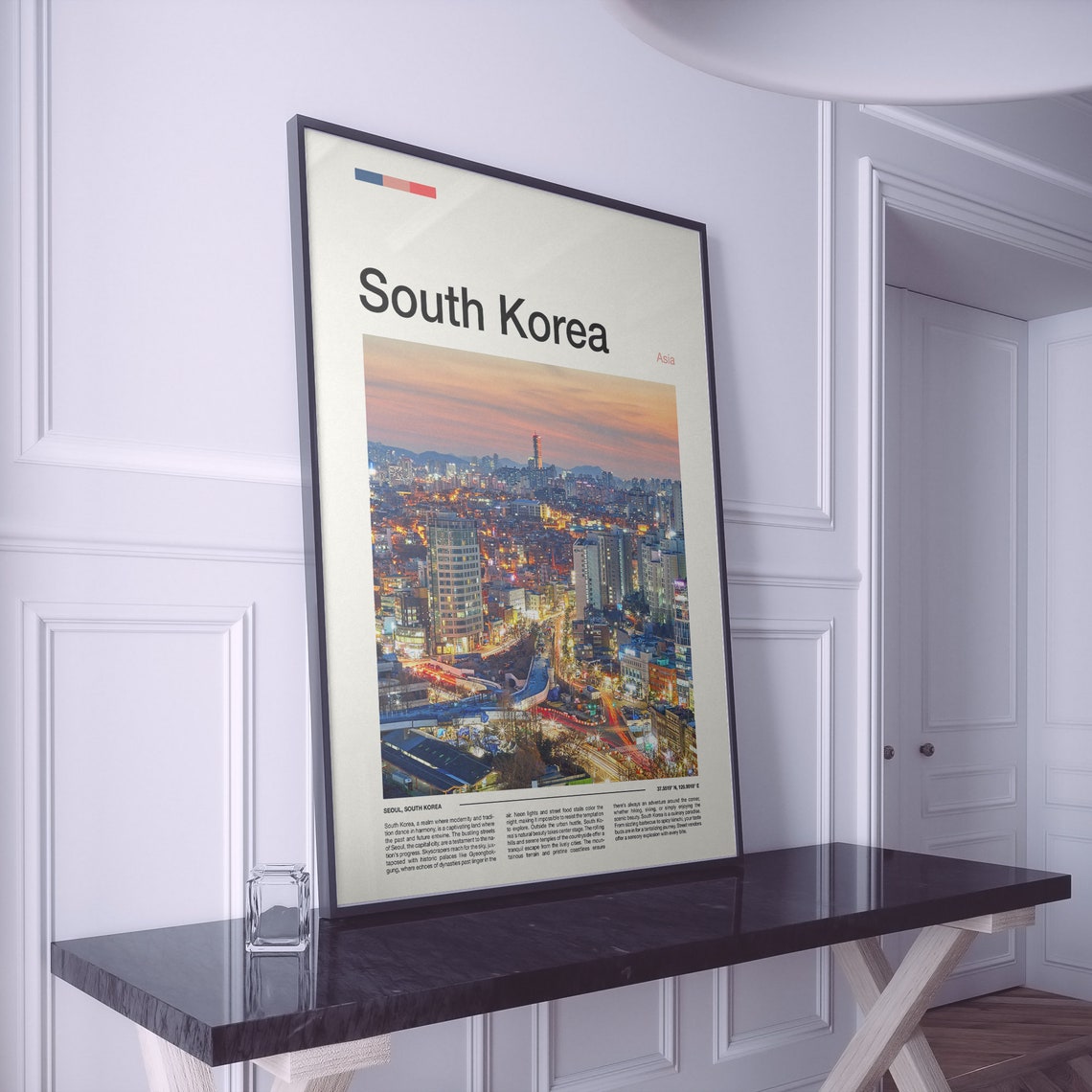 Seoul South Korea Skyline at Sunset Pink Sky Asia Travel Poster - Image 2