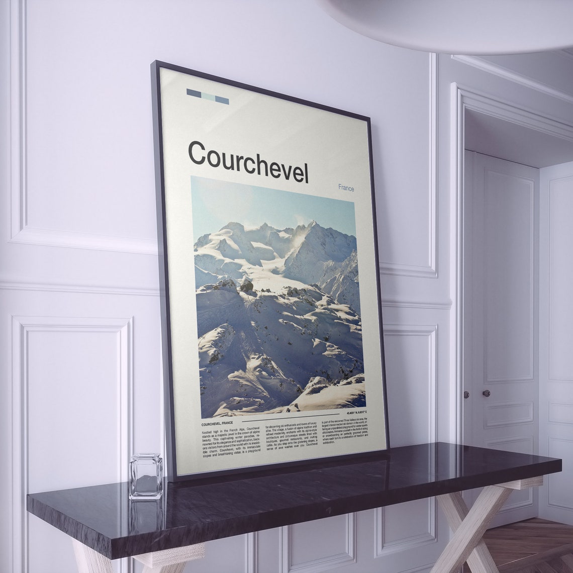 Courchevel France Luxury Alpine Ski Resort Snow Peaks Poster - Image 2