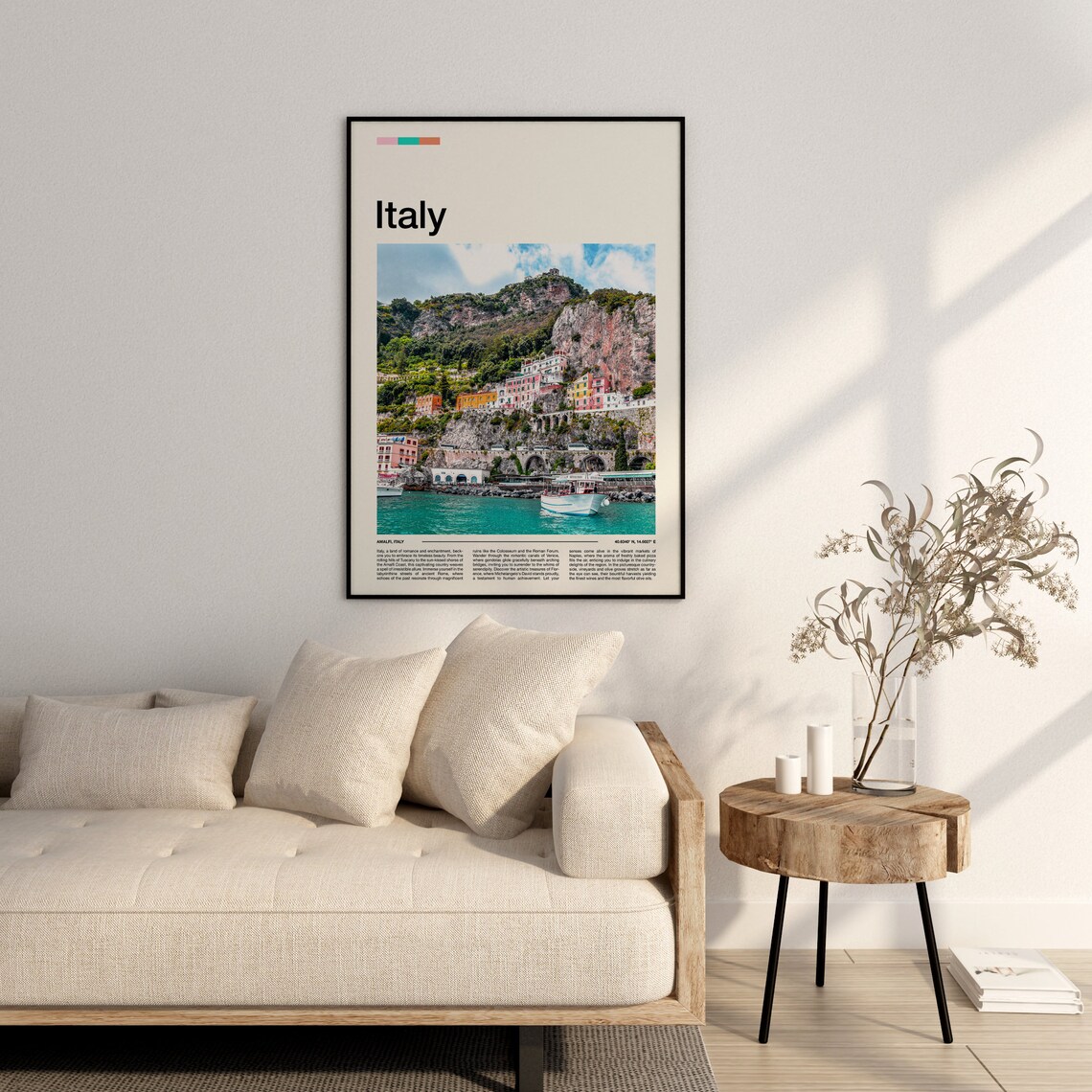 Amalfi Coast Italy Cliffside Village Colorful Houses Photo Poster - Image 3