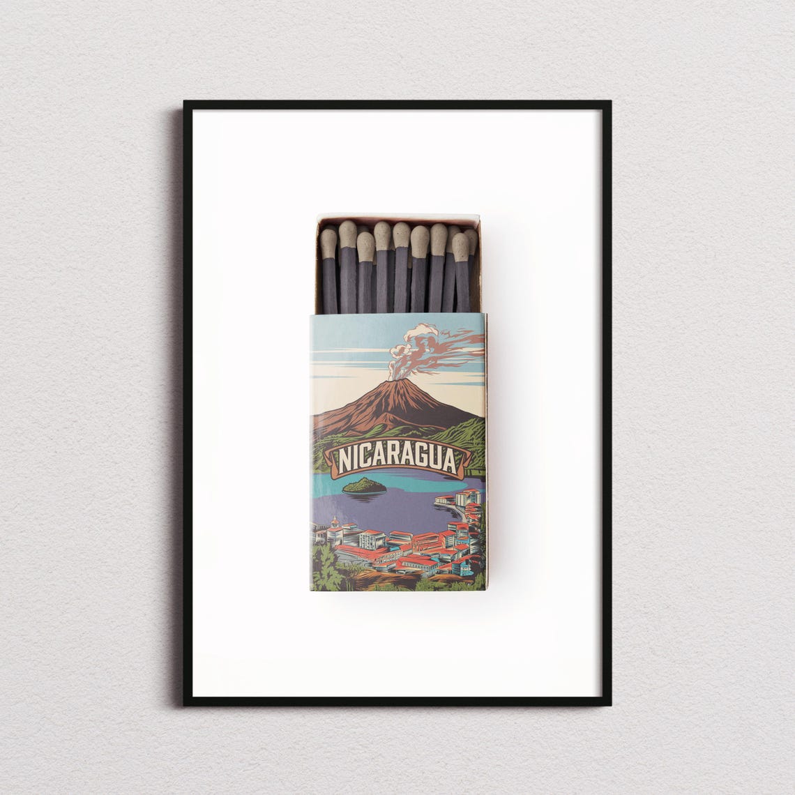Custom Destination Matchbox Mountain Lake Vertical Art Poster - Image 3