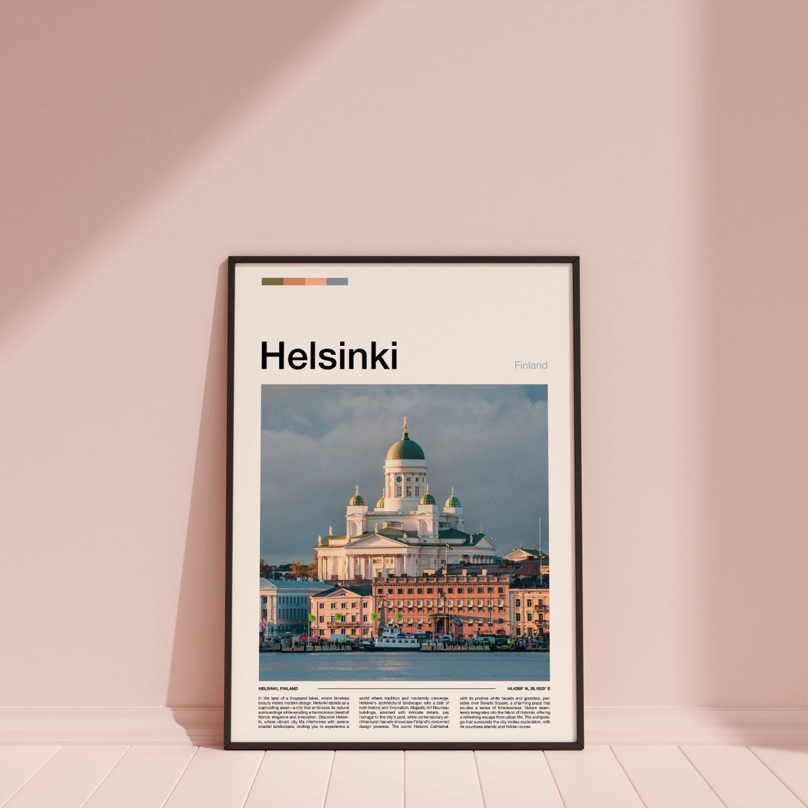 Helsinki Finland Cathedral Green Dome Harbor Waterfront Poster - Image 3