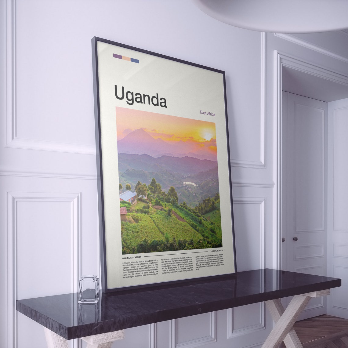 Uganda East Africa Green Hills Sunset Valley Panorama Poster - Image 2