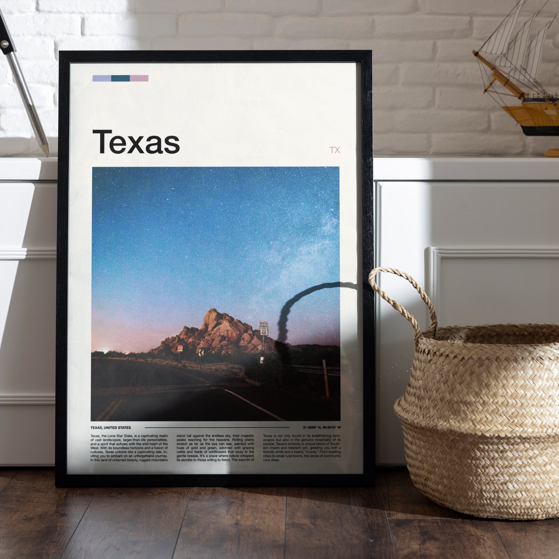 Texas Desert Night Stars Rocky Road Highway Stargazing Poster - Image 5