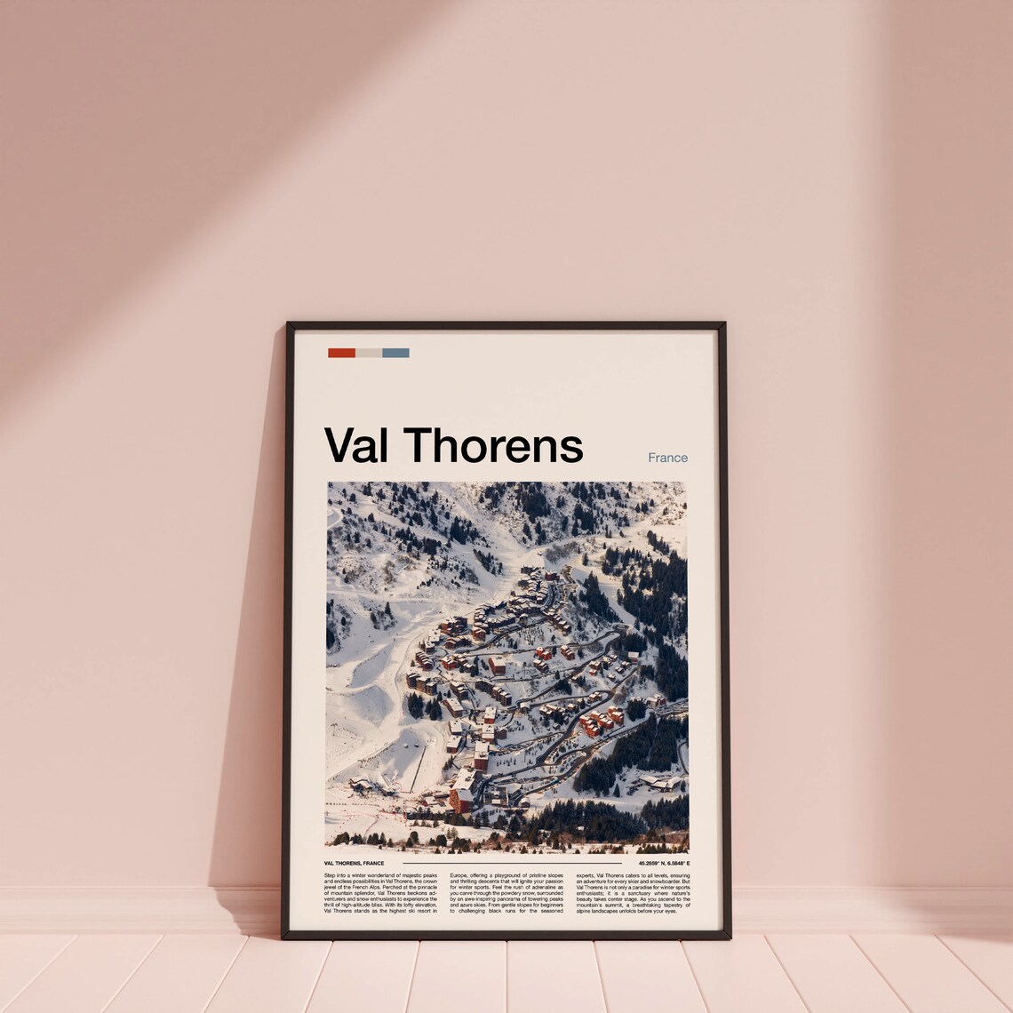 Val Thorens France Alpine Ski Village Aerial Snowy Valley Poster - Image 4