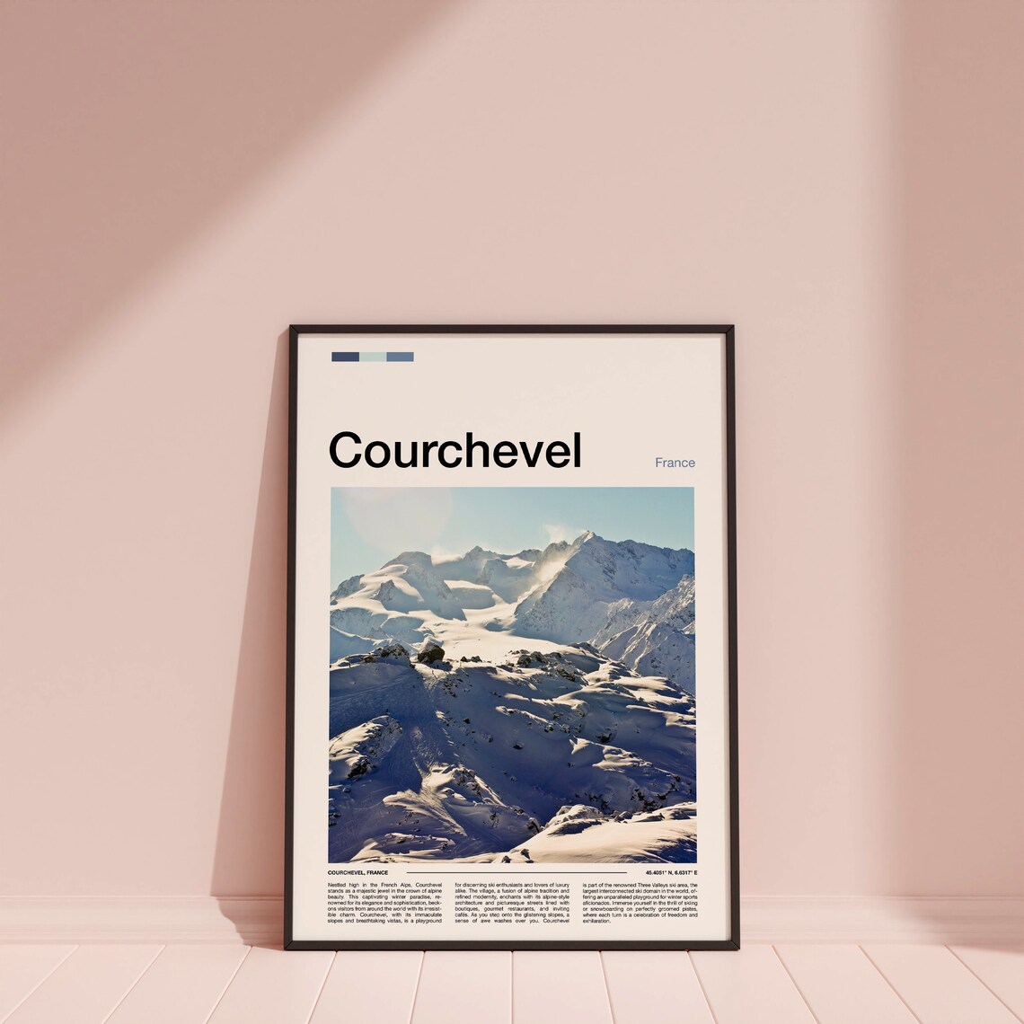 Courchevel France Luxury Alpine Ski Resort Snow Peaks Poster - Image 4