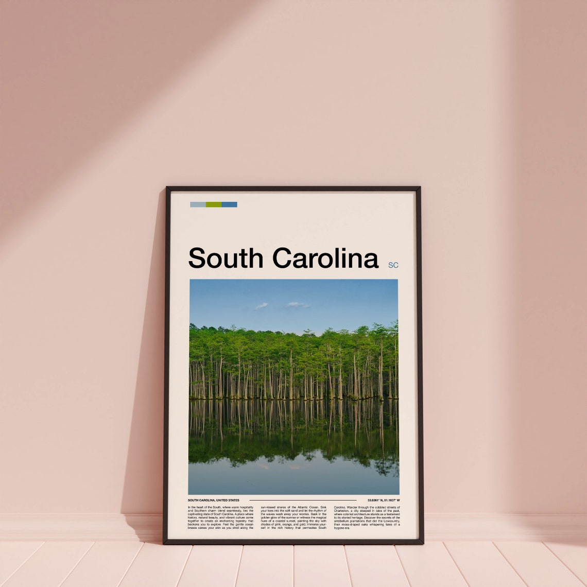 South Carolina Cypress Swamp Mirror Reflection Trees Wetland Poster - Image 4