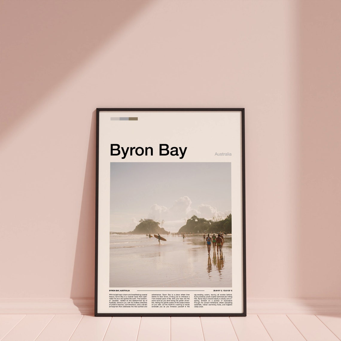 Byron Bay Australia Surfers Beach Ocean Shoreline Travel Poster - Image 4