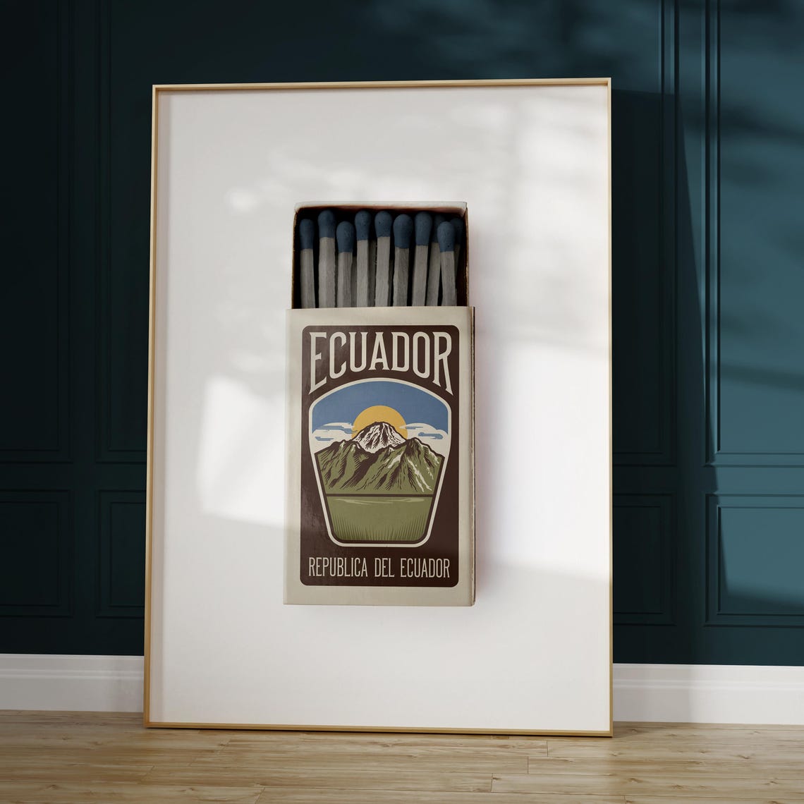 Ecuador Matchbox Andes Mountain Sun Vintage Travel Art Poster - Image 5