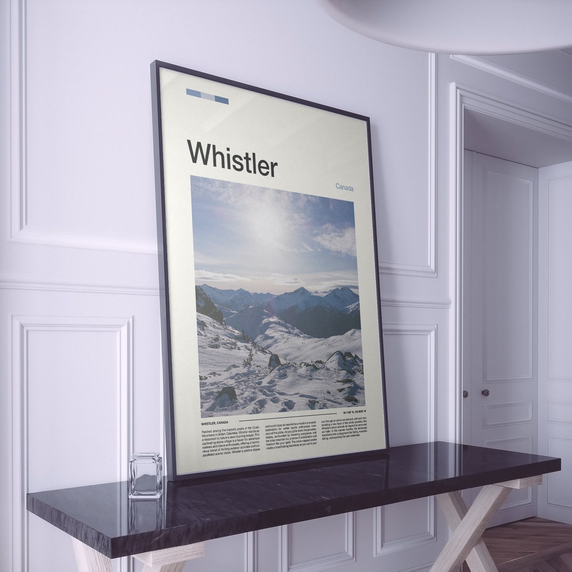 Whistler Canada Snowy Peaks Ski Resort Winter Mountain Poster - Image 2
