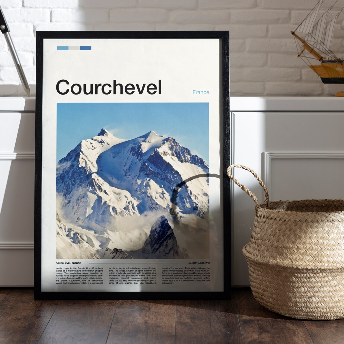 Courchevel France Snow Capped Alpine Peak Luxury Ski Travel Poster - Image 5