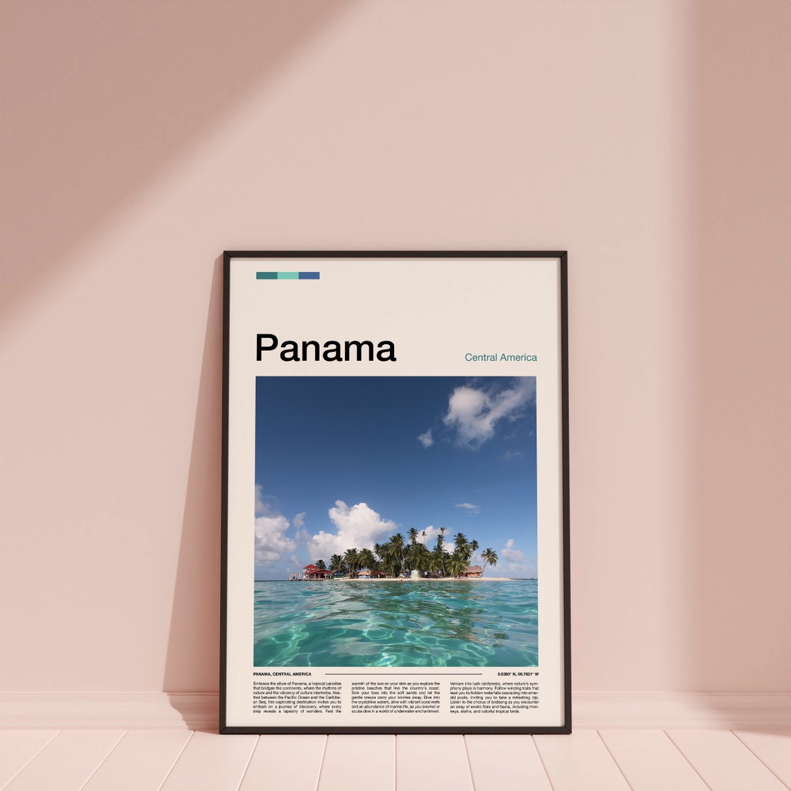 Panama Central America Tropical Beach Palm Island Crystal Water Poster - Image 3