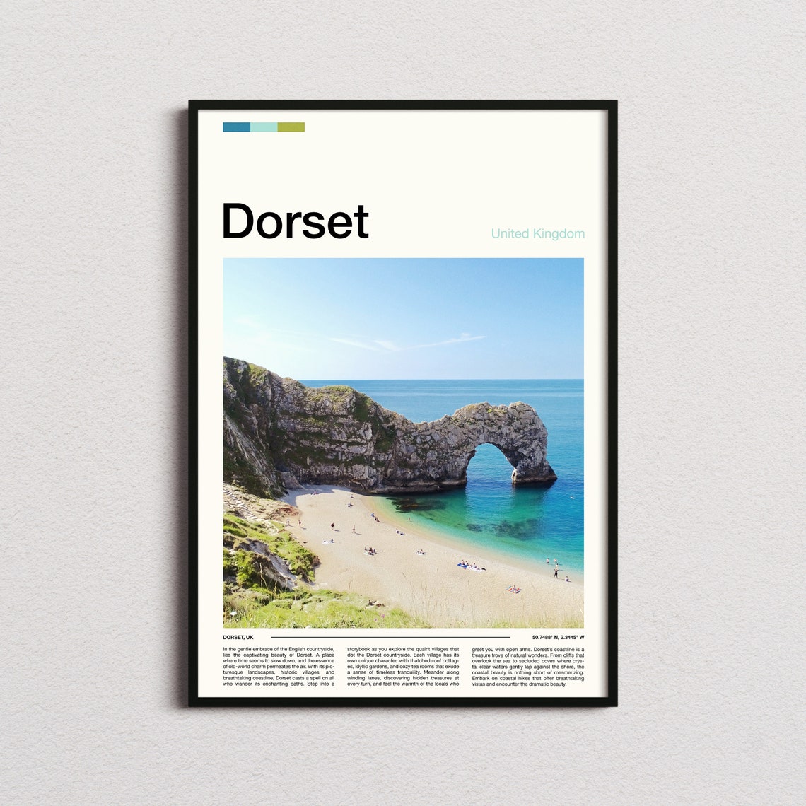 Dorset Durdle Door Natural Limestone Arch Turquoise Cove Beach Poster