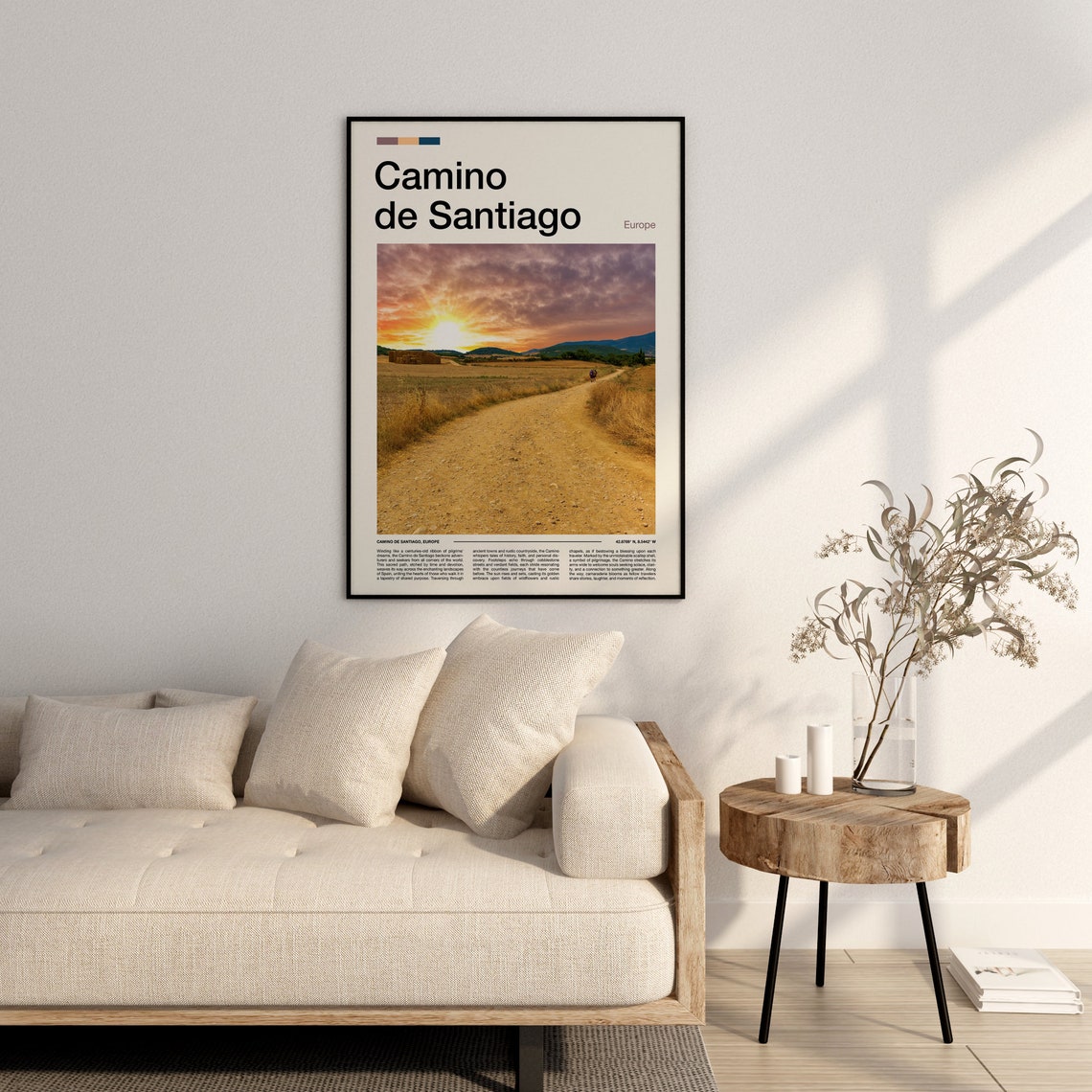 Camino De Santiago Print Camino De Santiago Poster Camino De Santiago Wall Art Camino De Santiago Art Print Camino De Santiago Photo - Image 3