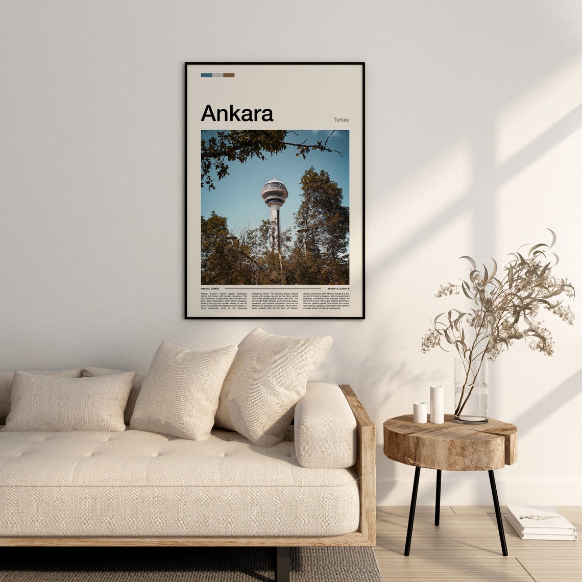 Ankara Turkey Atakule Observation Tower Trees Park Photo Poster - Image 3