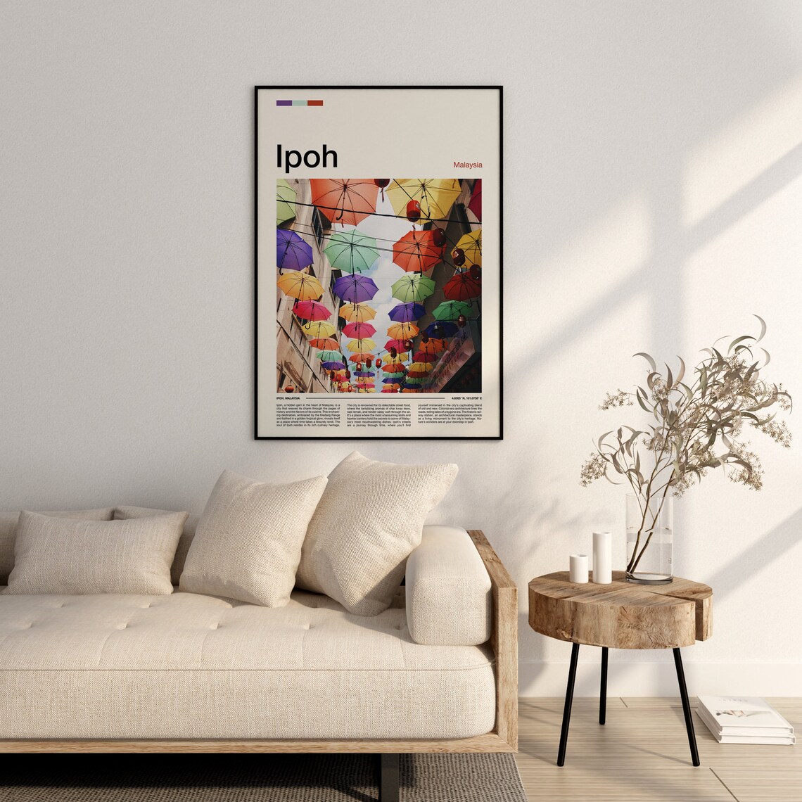 Ipoh Malaysia Colorful Umbrella Alley Old Town Lantern Street Poster - Image 2