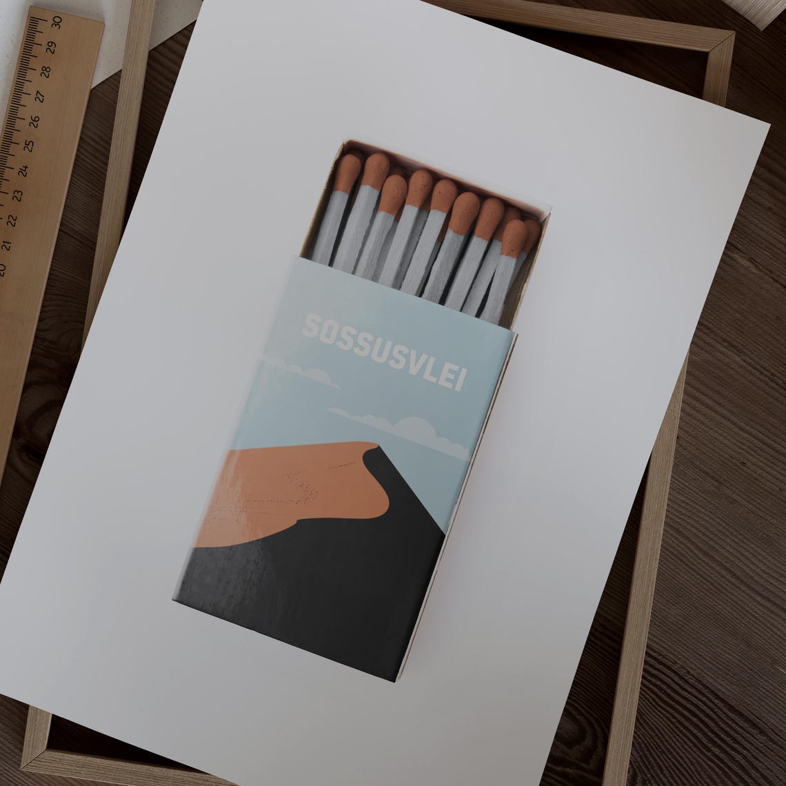 Sossusvlei Single Red Dune Matchbox Style Minimalist Art Poster - Image 2