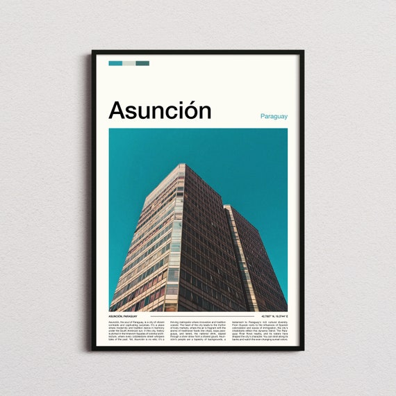 Asuncin Print Asuncion Poster Asuncion Wall Art Paraguay Art Print Asuncion Photo Traveler Gift